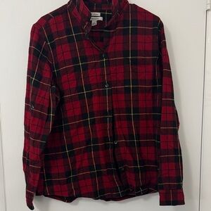 L.L. Bean Red and Black Plaid Shirt